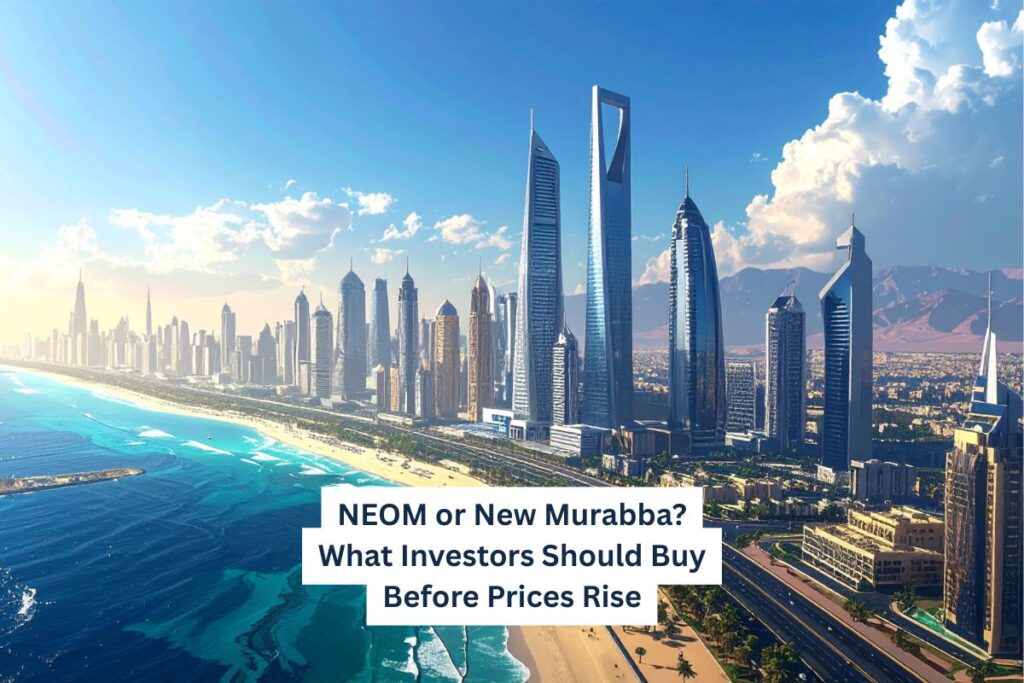 NEOM and New Murabba real-estate investment projects in Saudi Arabia with modern city designs
