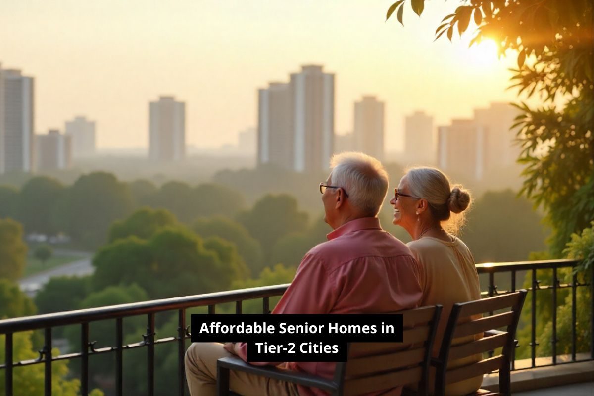 Senior couple enjoying affordable housing in a peaceful Tier-2 Indian city
