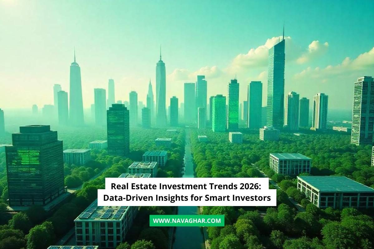 Smart city skyline showing real estate technology and sustainability trends for 2026